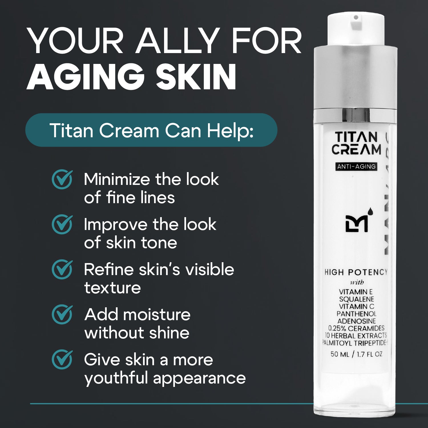 Man Labs Titan Cream | Gentle | Anti-aging | Face moisturizer | 50 mL image 2